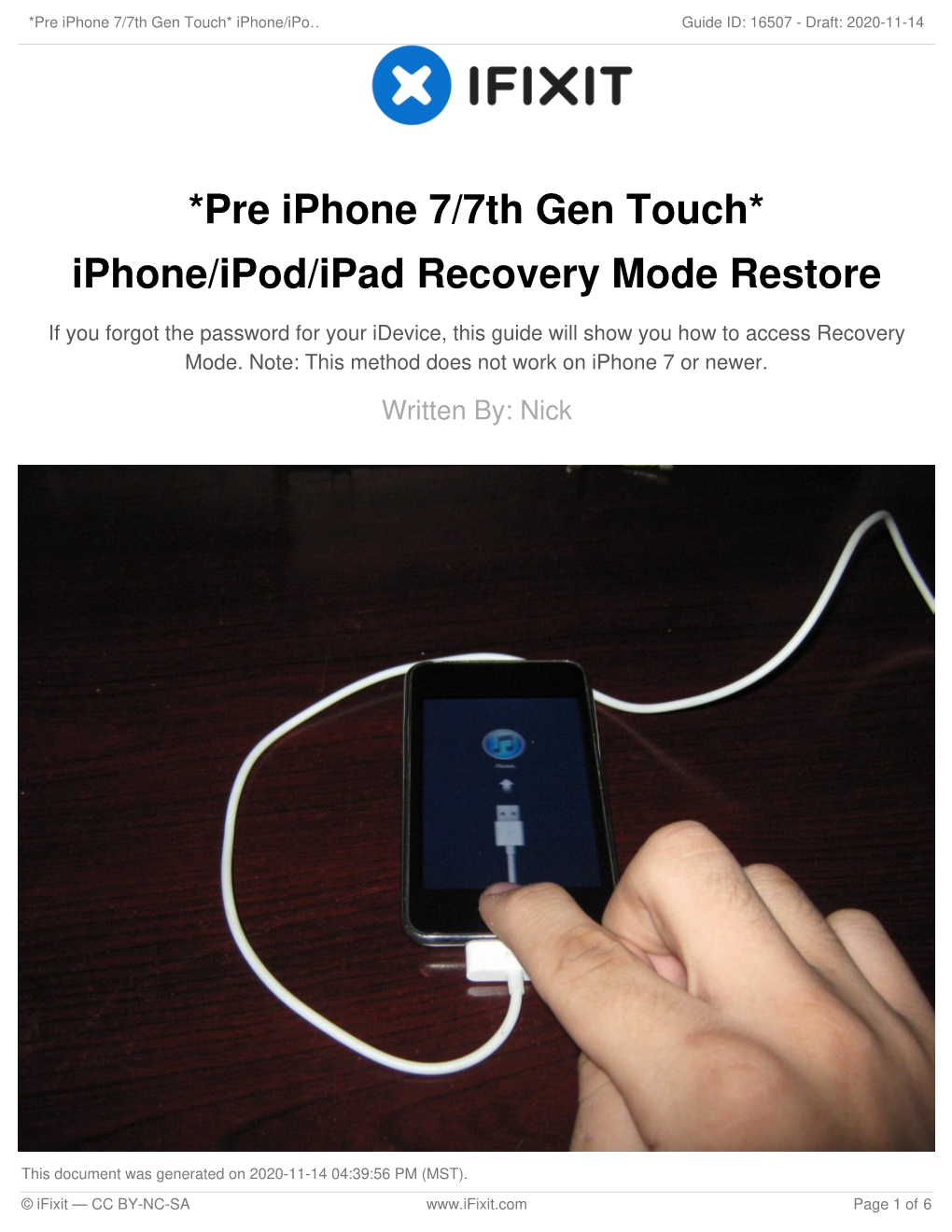 Pre Iphone 7/7Th Gen Touch* Iphone/Ipod/Ipad Recovery Mode Restore