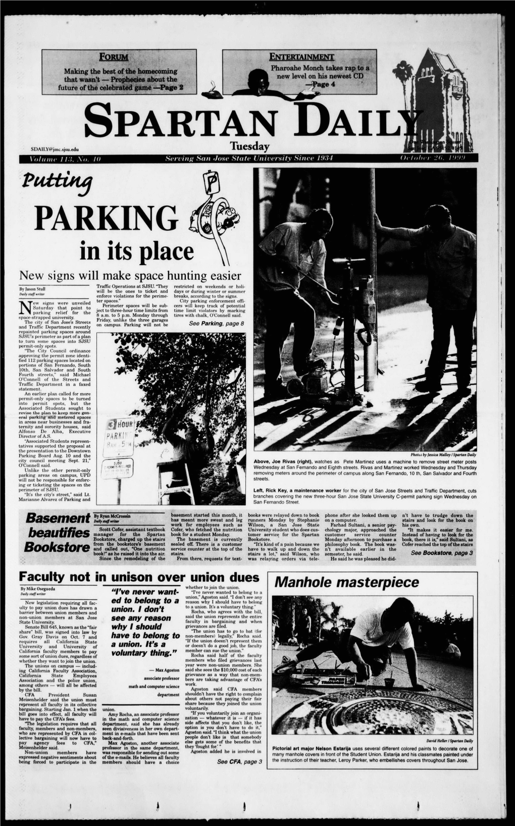 Patting PARKING in Its Place New Signs Will Make Space Hunting Easier Traffic Operations at SJSU