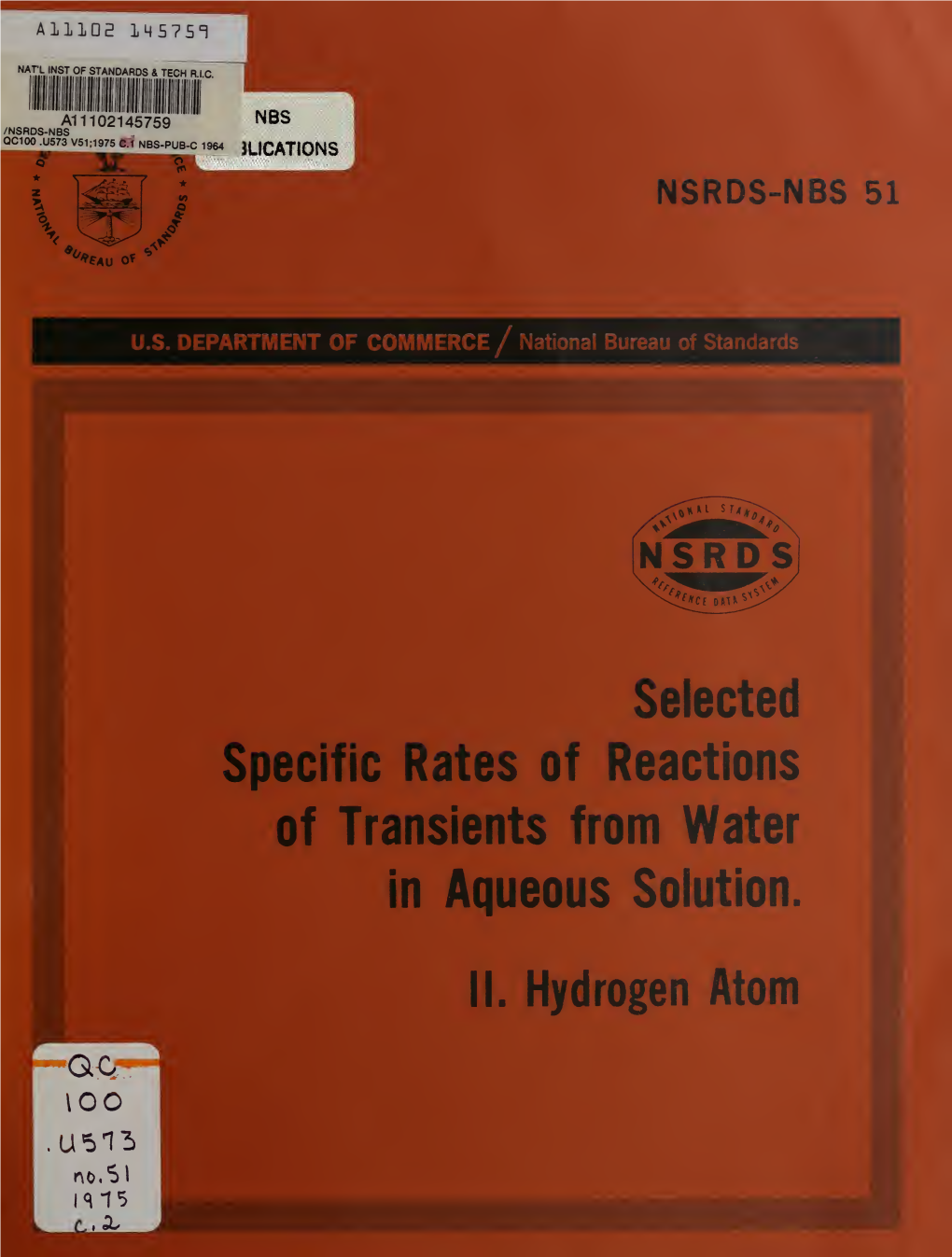 Selected Specific Rates of Reactions of Transients from Water in Aqueous