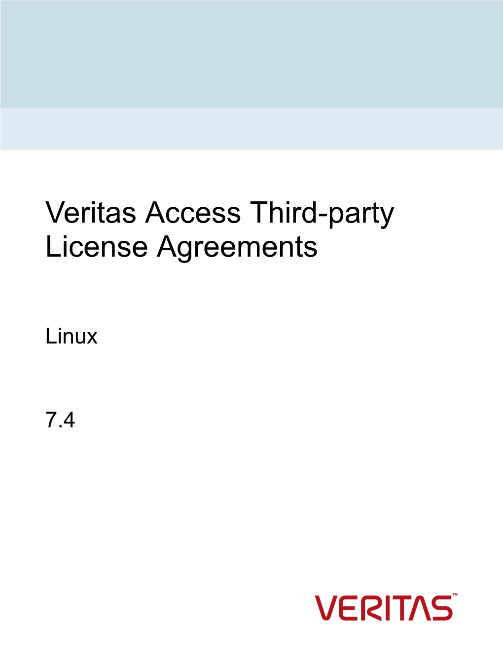 Veritas Access Third-Party License Agreements