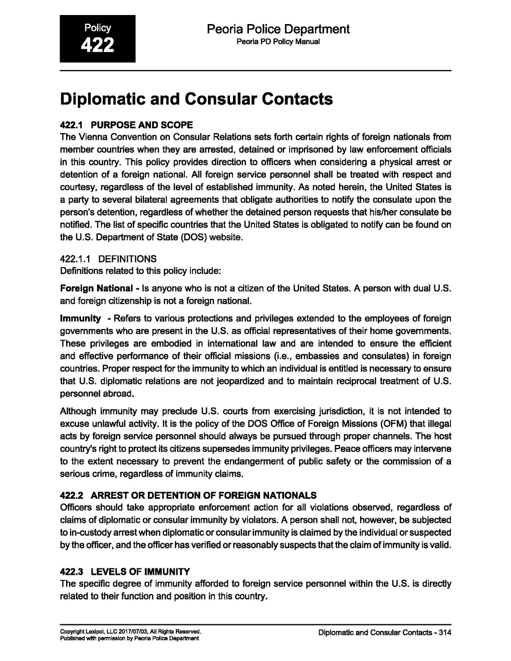 Diplomatic and Consular Contacts