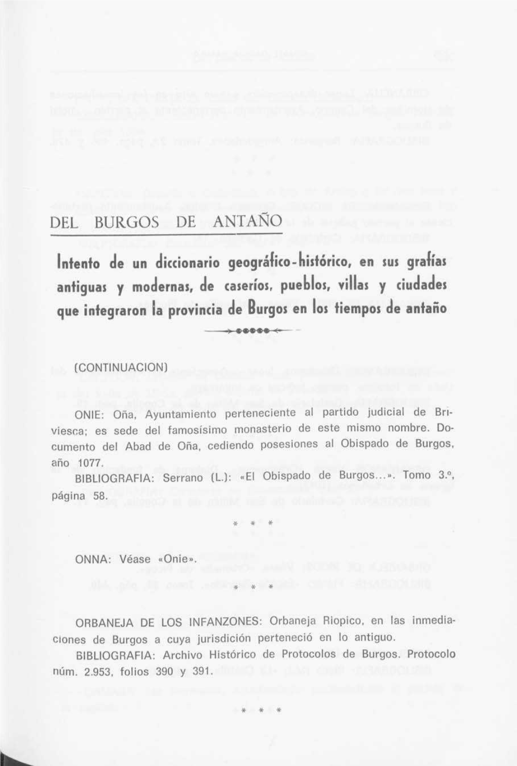 Del Burgos De Antaño