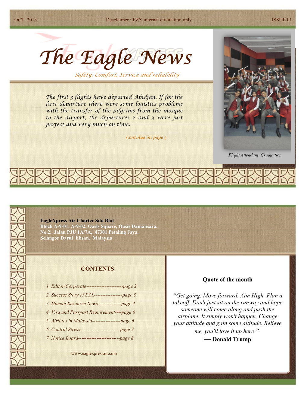 The Eagle News Safety, Comfort, Service and Reliability