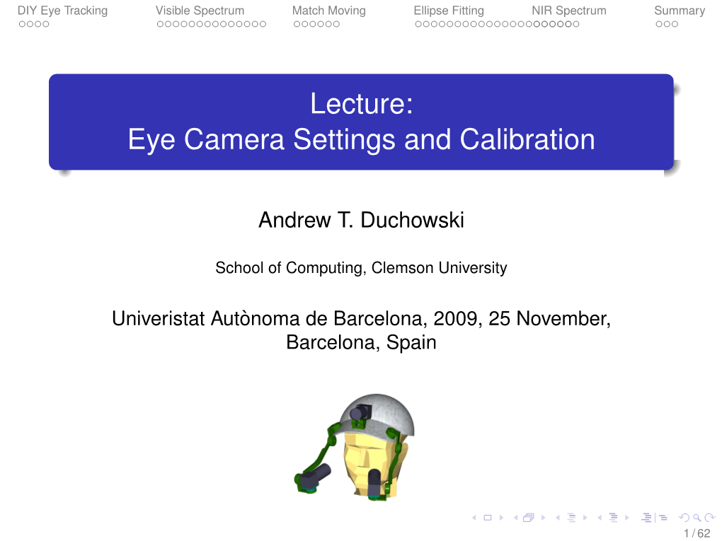 Lecture: Eye Camera Settings and Calibration