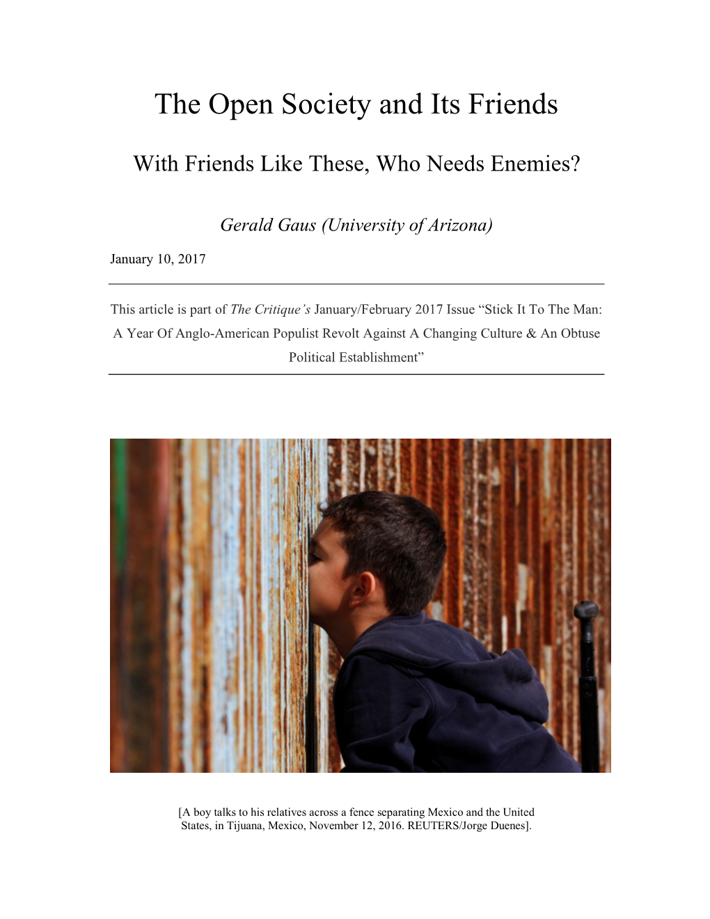 The Open Society and Its 