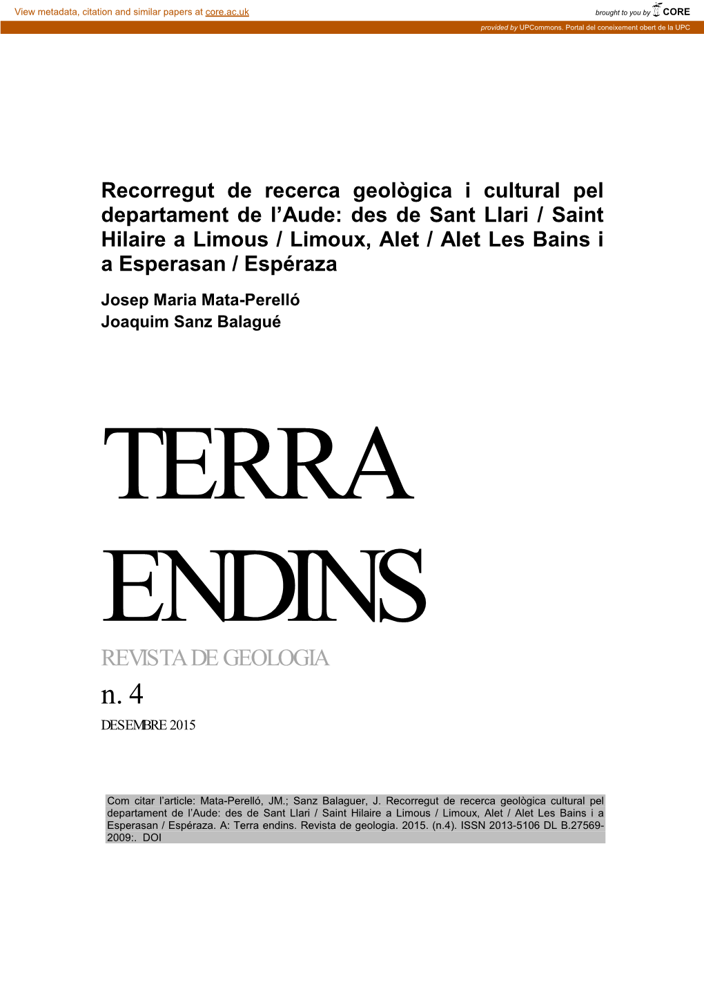 REVISTA DE GEOLOGIA N