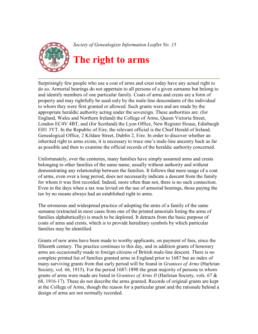 The Right to Arms