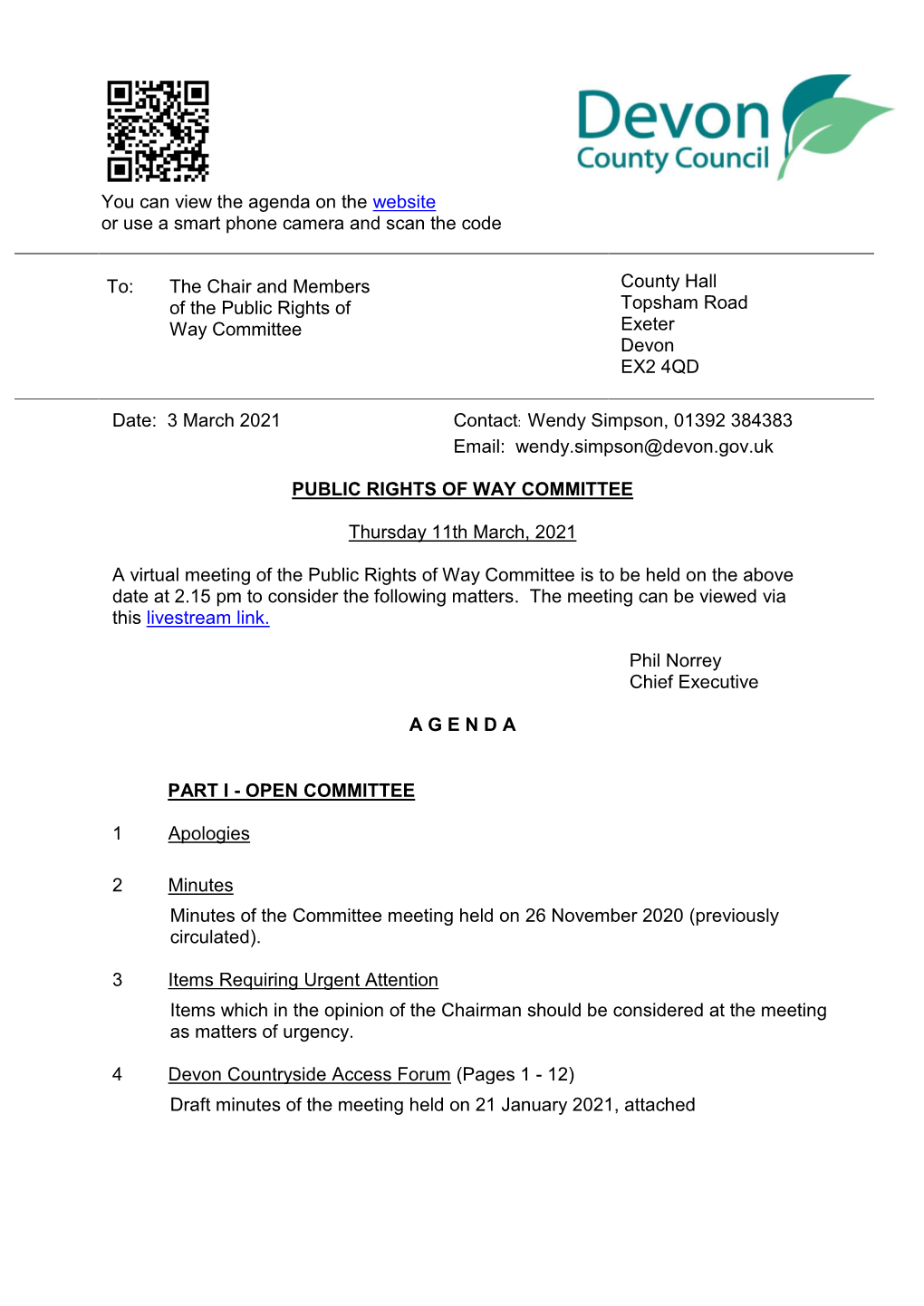 (Public Pack)Agenda Document for Public Rights of Way Committee, 11