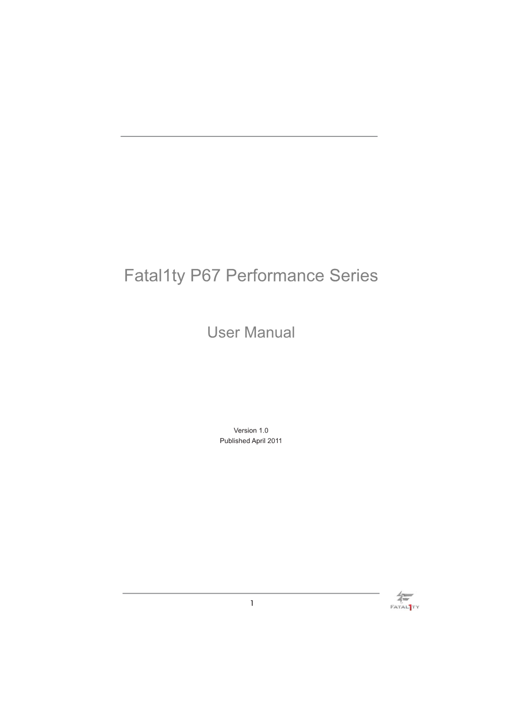 Fatal1ty P67 Performance Series UM.Indd