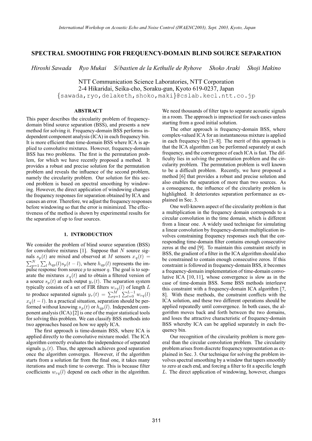 Spectral Smoothing for Frequency-Domain Blind Source Separation