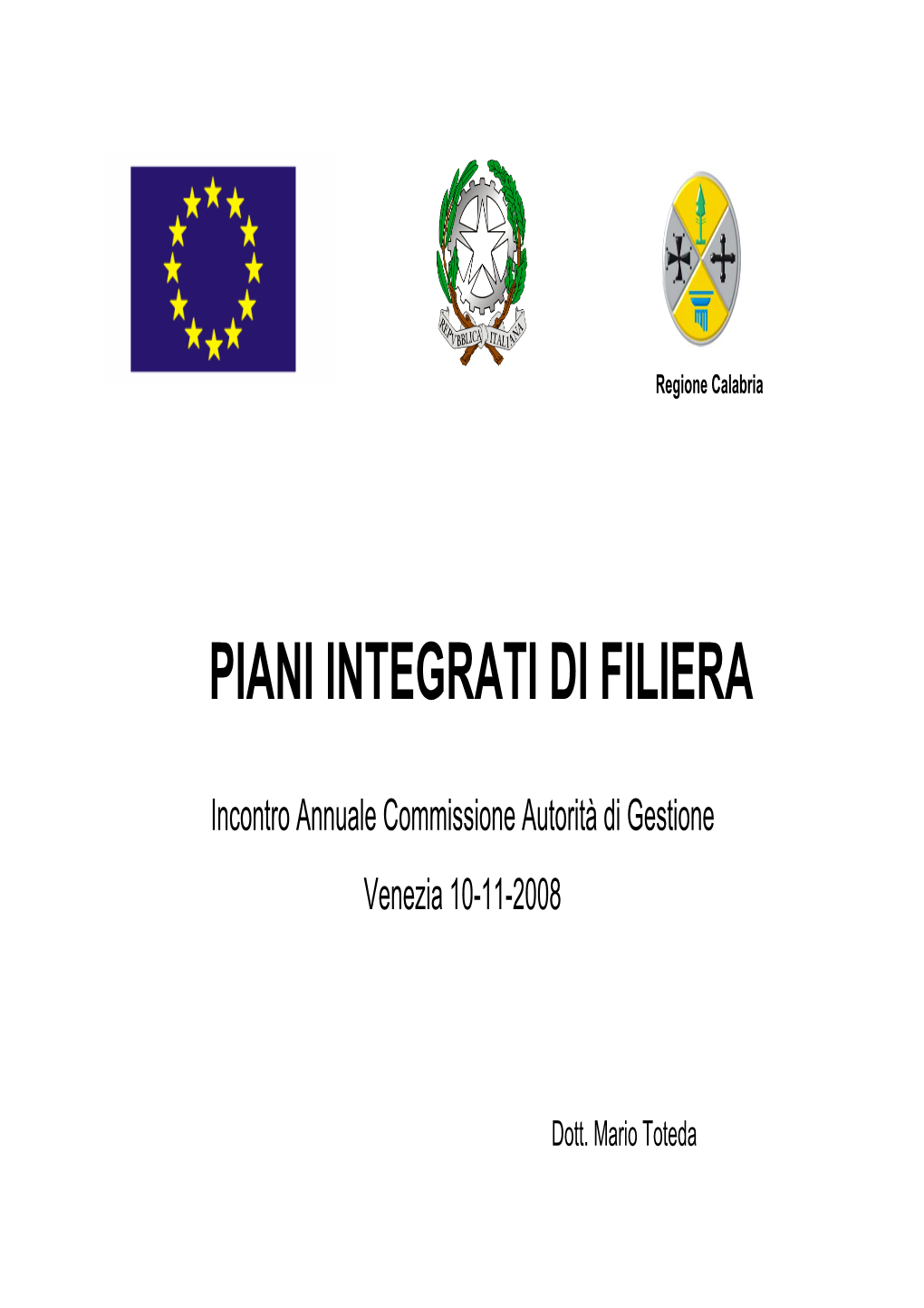 Piani Integrati Di Filiera