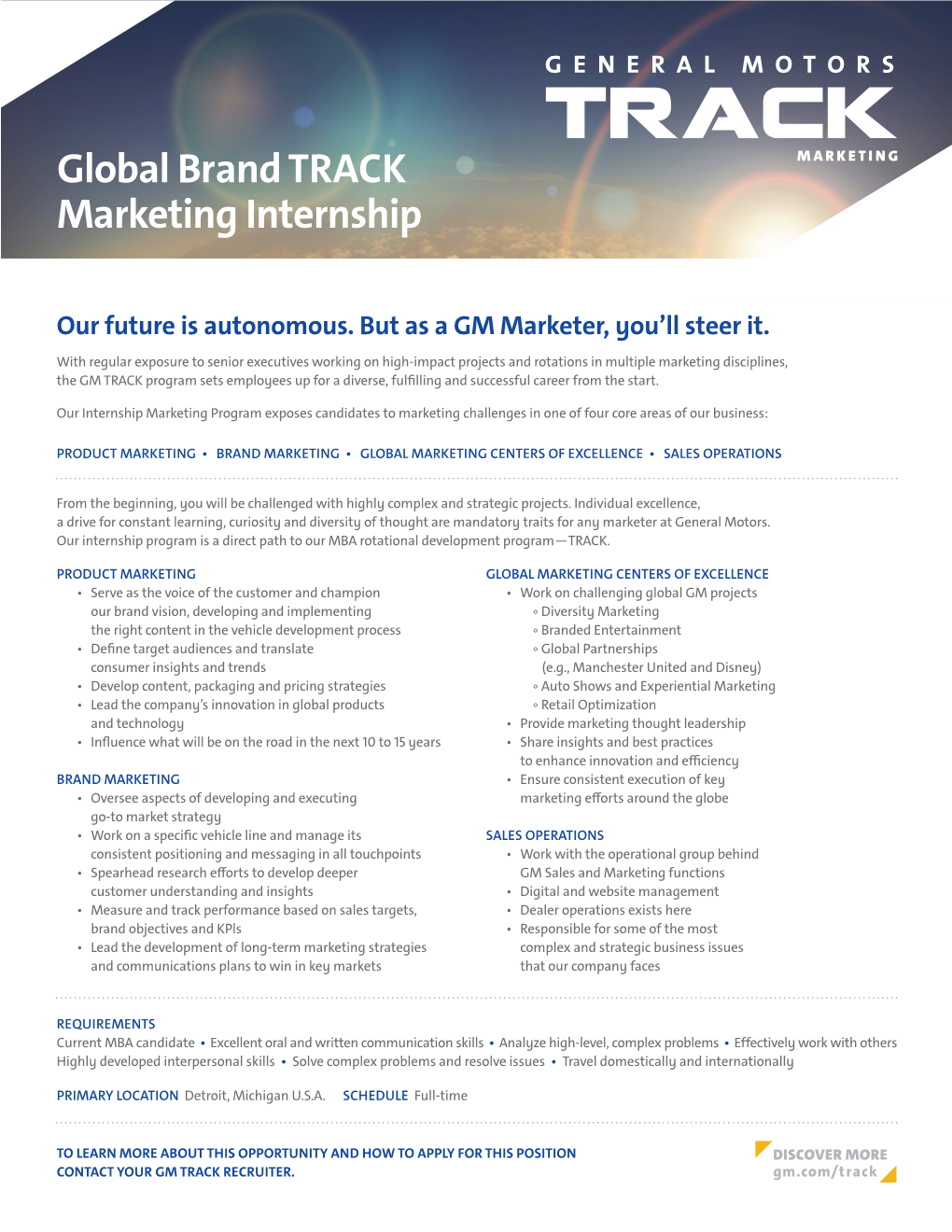 Global Brand TRACK Marketing Internship