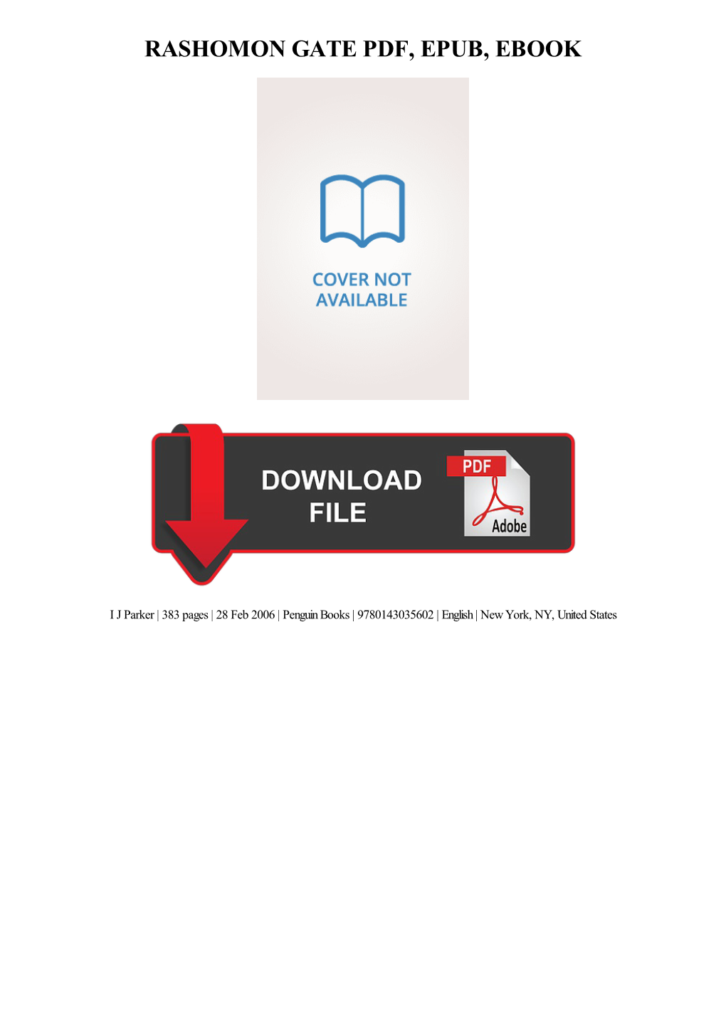 Rashomon Gate PDF Book
