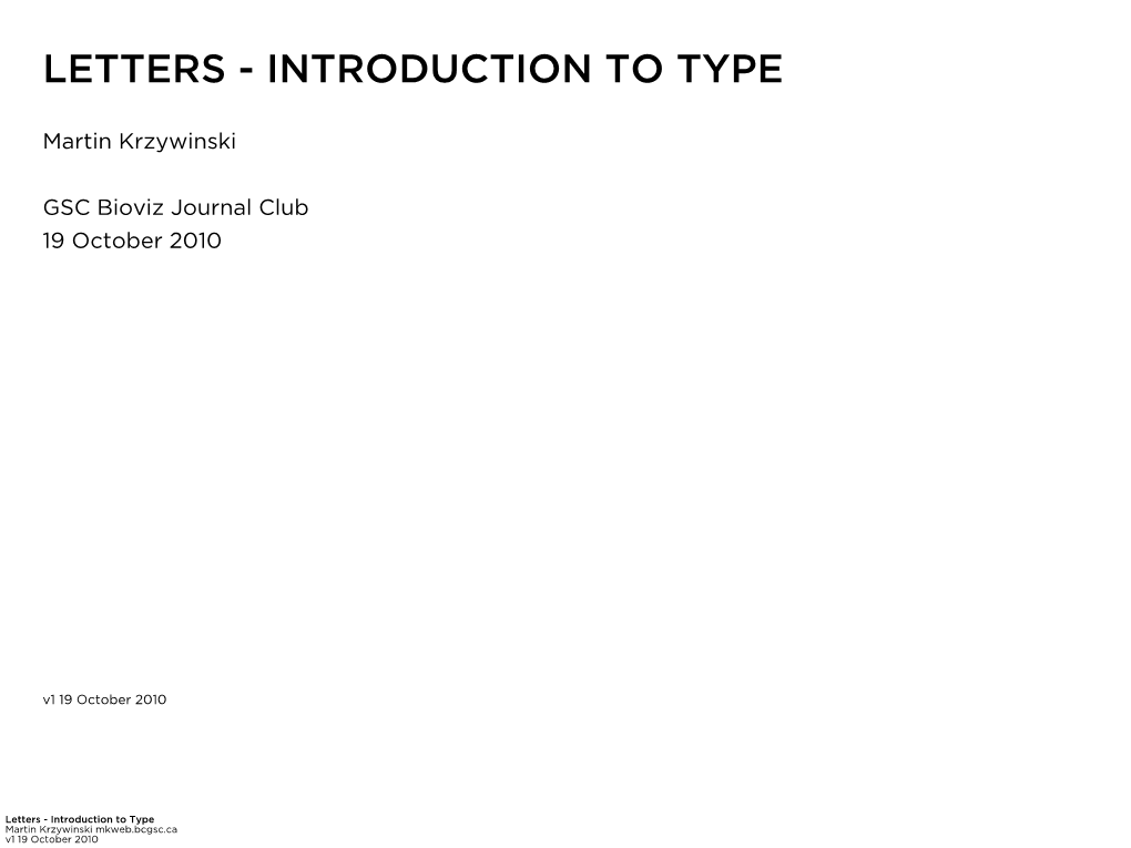 Letters - Introduction to Type