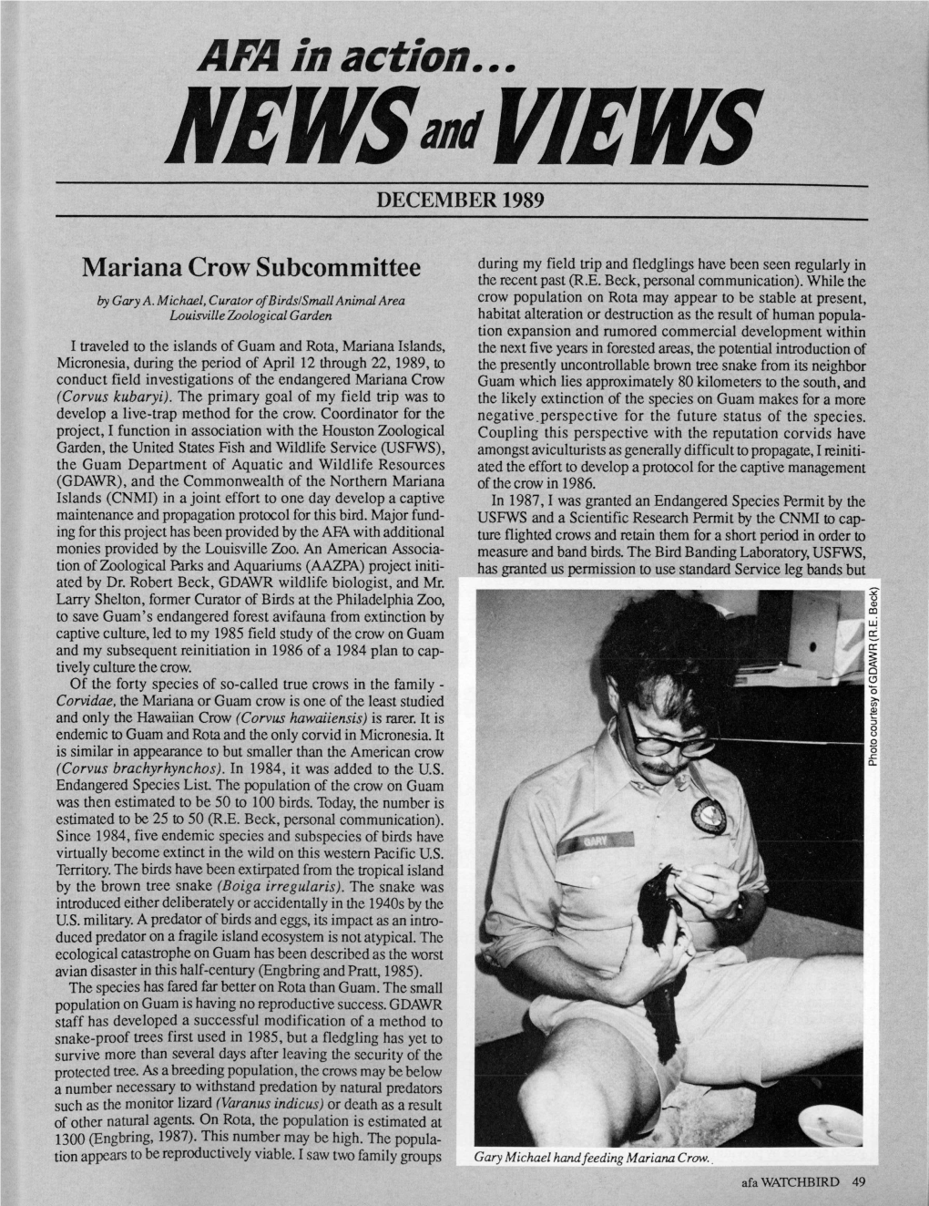 AFA in Action... Newsandviews DECEMBER 1989