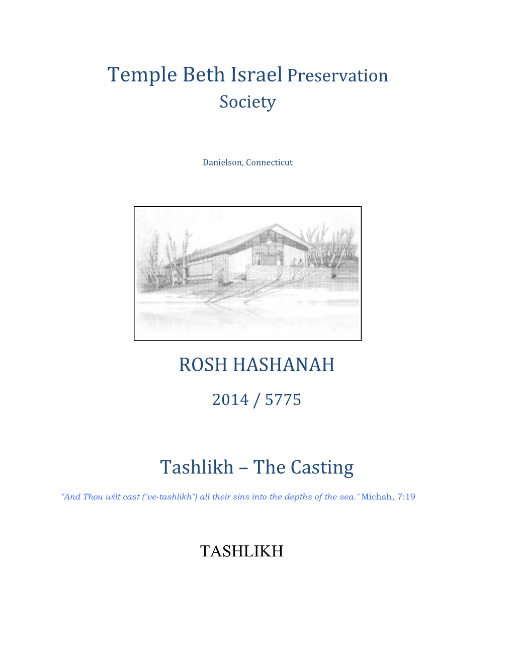 ROSH HASHANAH Tashlikh