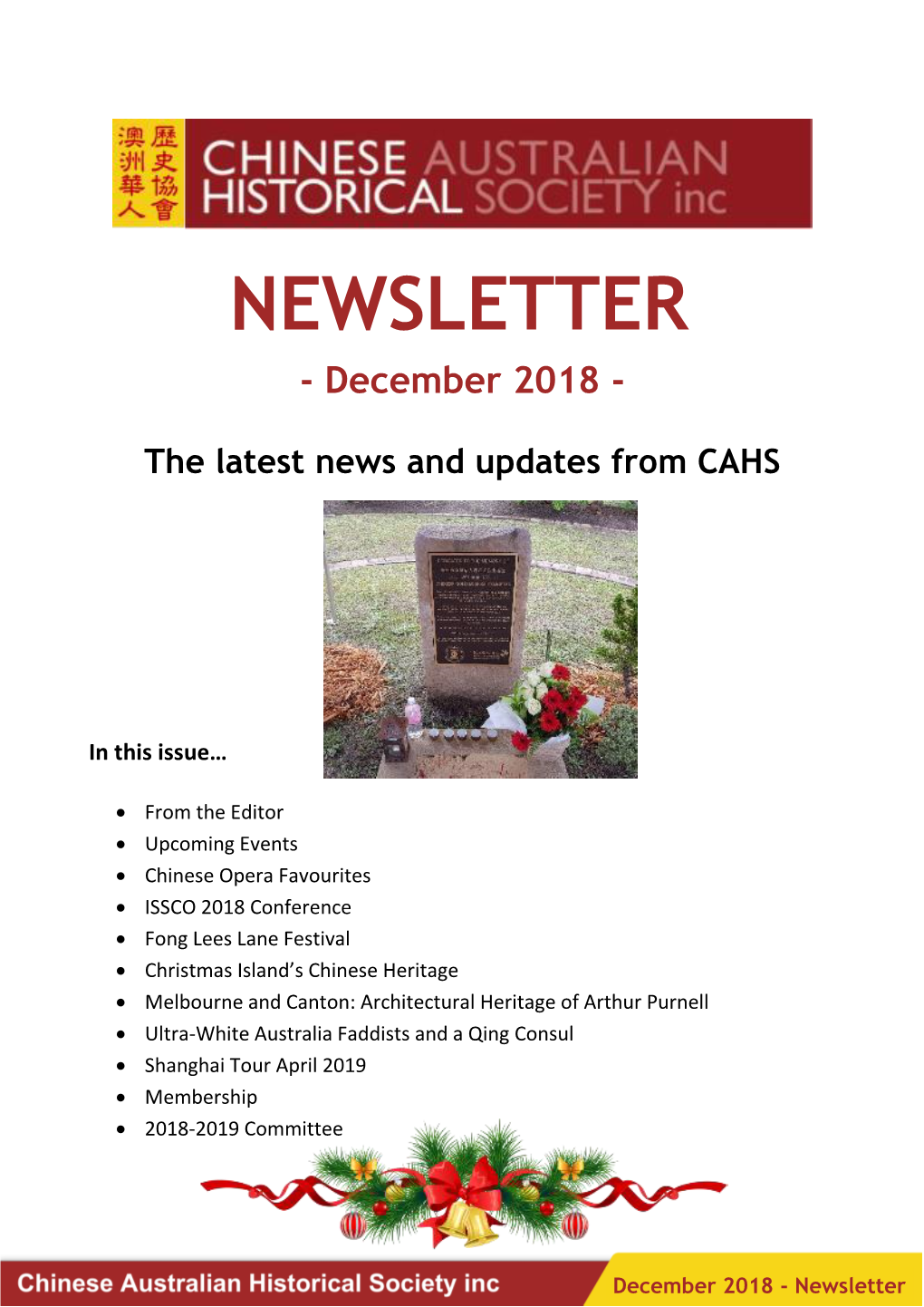 NEWSLETTER - December 2018