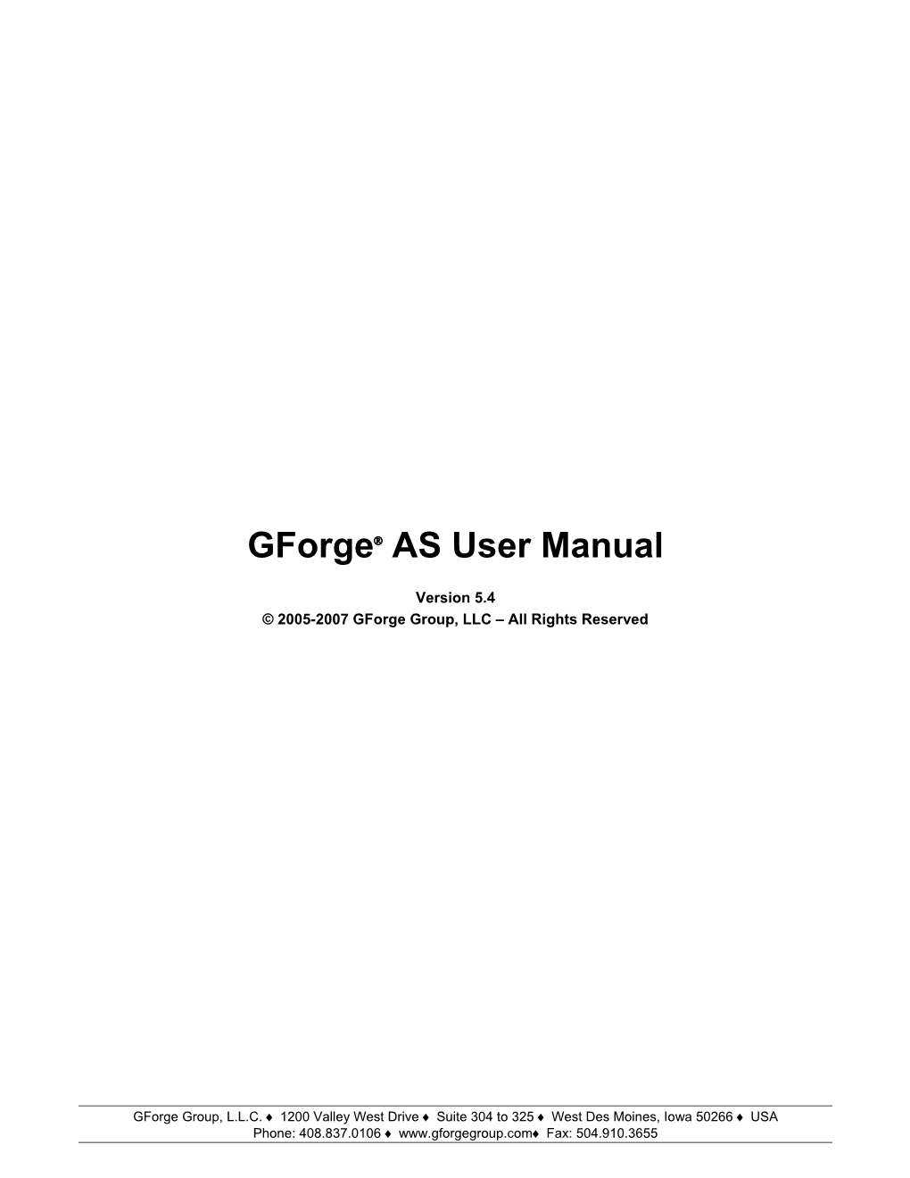 Gforge AS User Manual