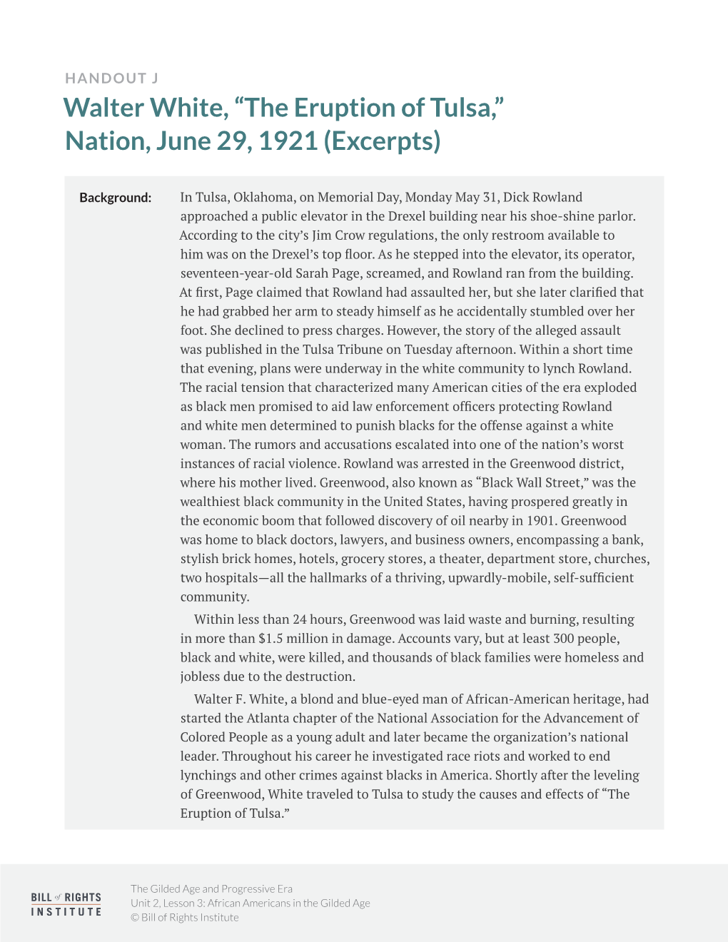 Walter White, “The Eruption of Tulsa,” Nation, June 29, 1921 (Excerpts)