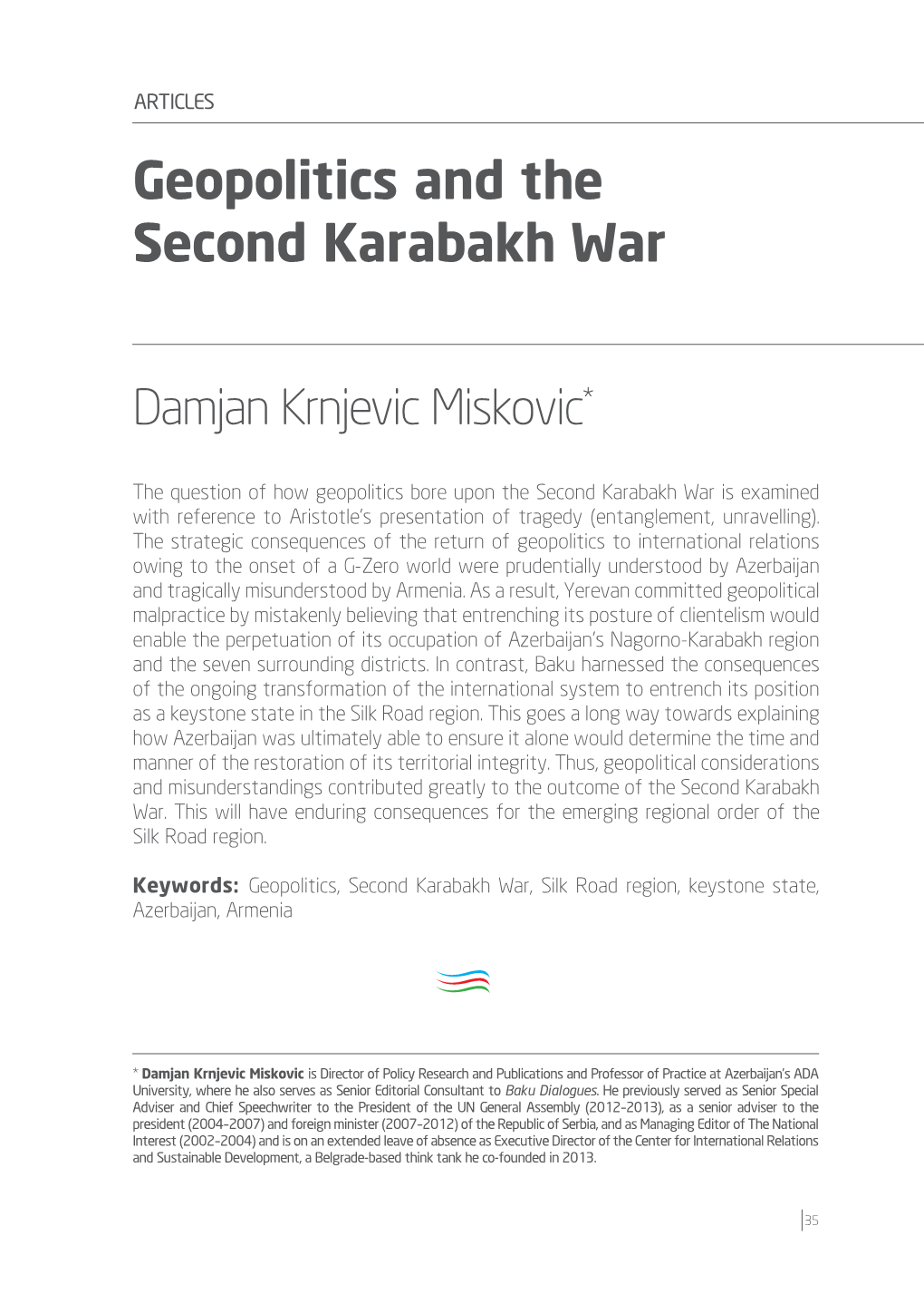 Geopolitics and the Second Karabakh War