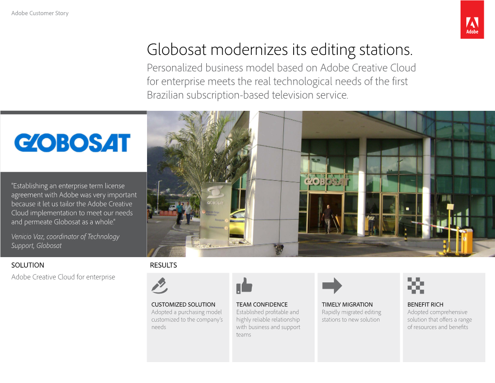 Globosat Modernizes Its Editing Stations