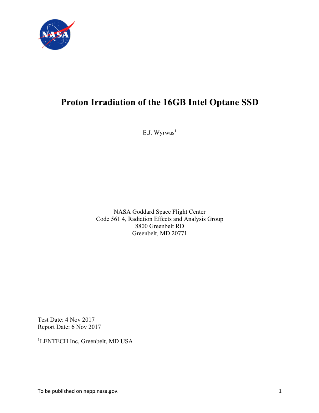 Proton Irradiation of the 16GB Intel Optane SSD