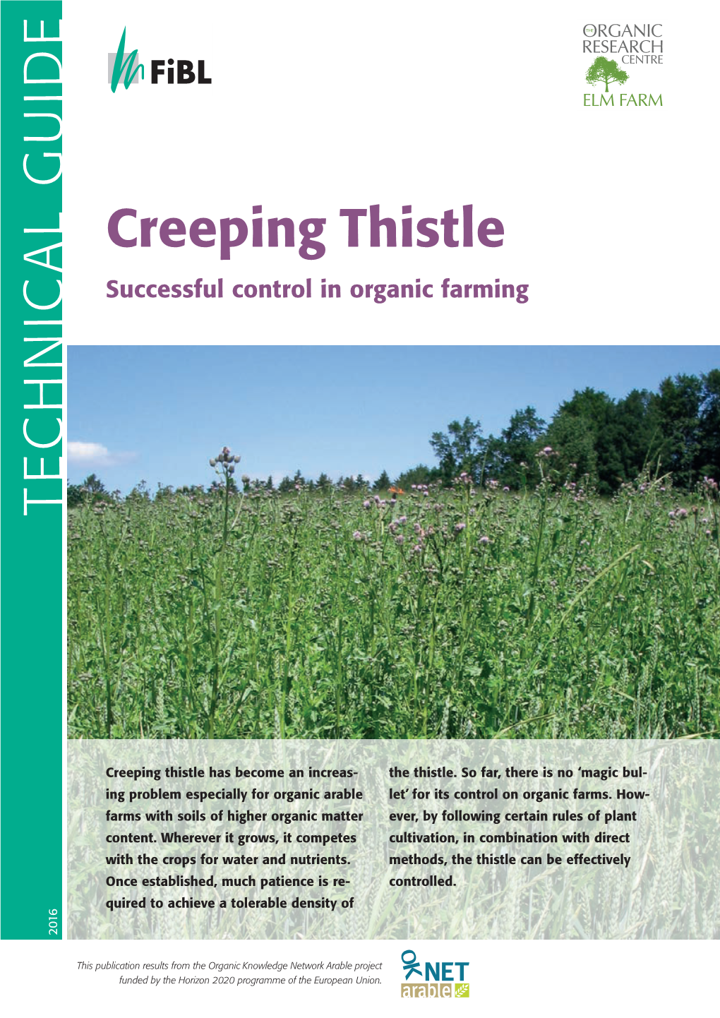 Creeping Thistle Inorganicfarming Successful Control Creeping Thistle Funded by the Horizon 2020 Programme of the European Union