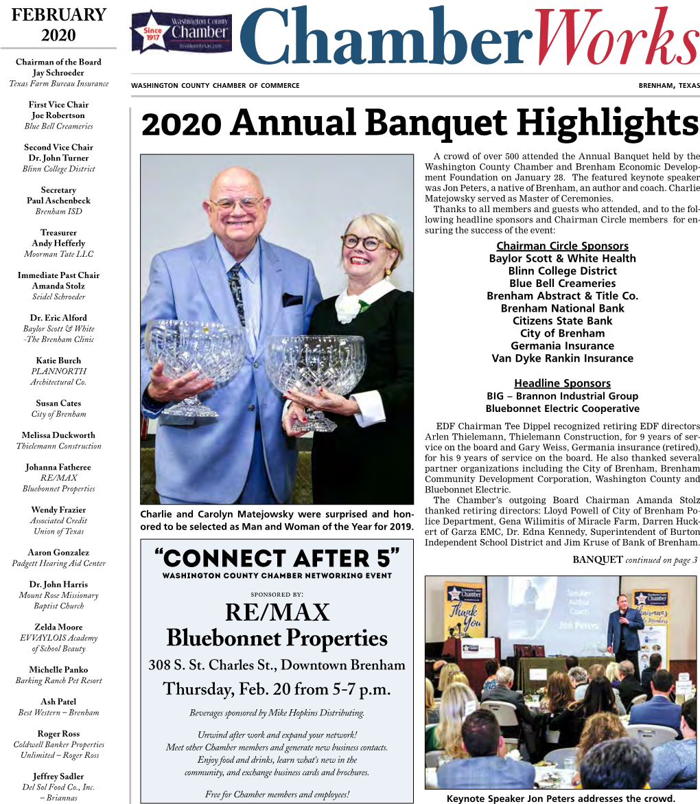 2020 Annual Banquet Highlights Second Vice Chair Dr