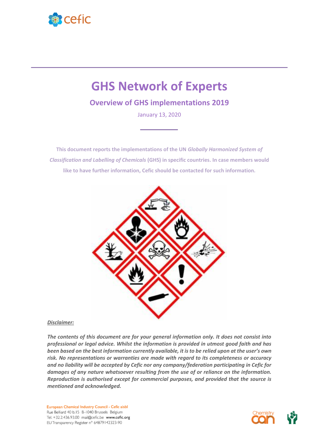 GHS Network of Experts Overview of GHS Implementations 2019 January 13, 2020