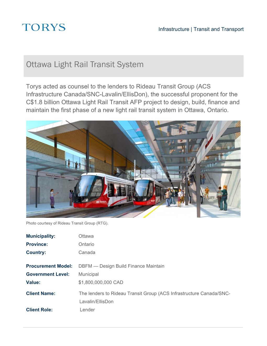 Ottawa Light Rail Transit System