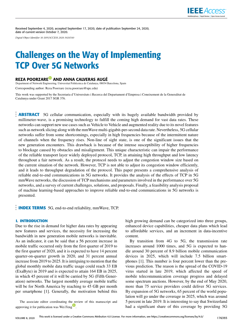 Challenges on the Way of Implementing TCP Over 5G Networks