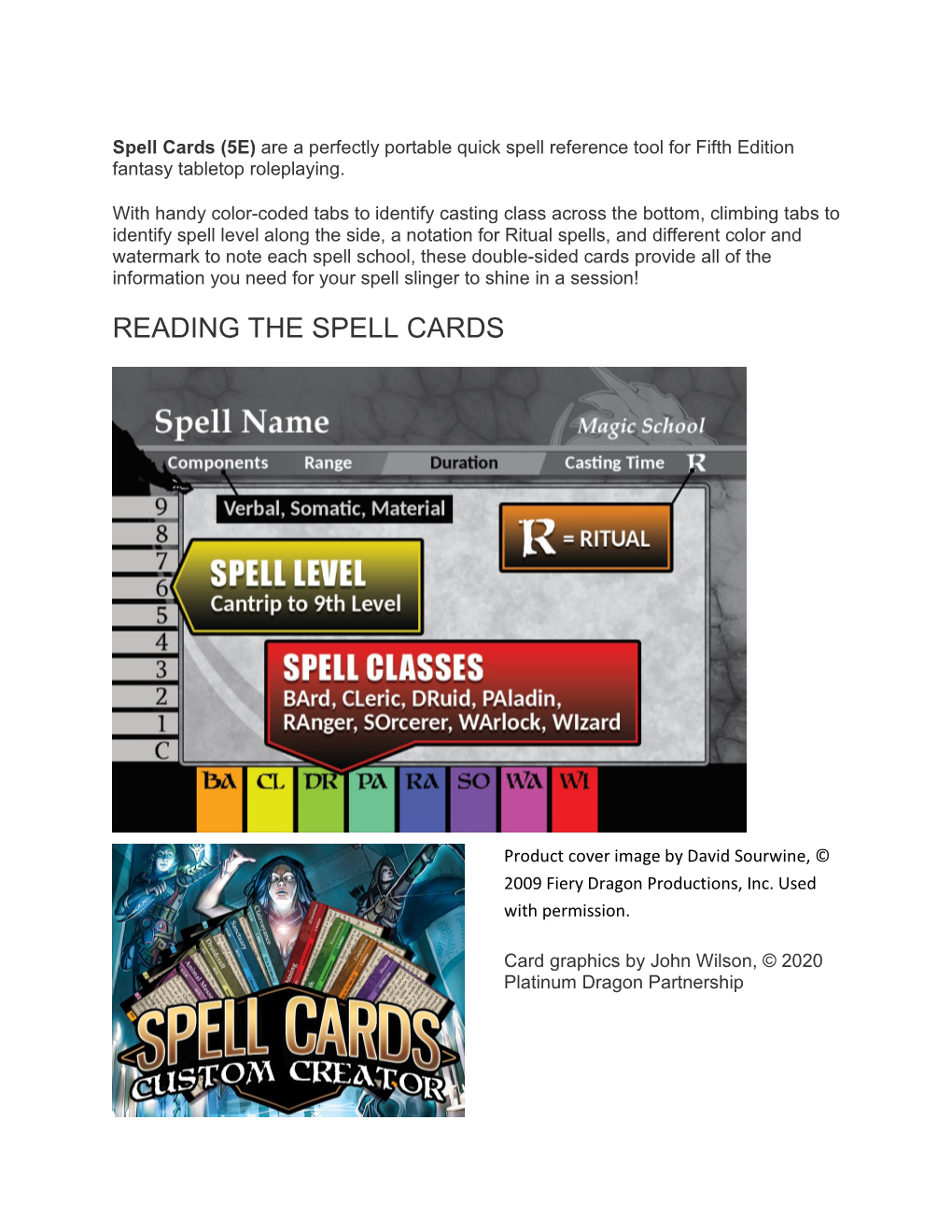 Reading the Spell Cards