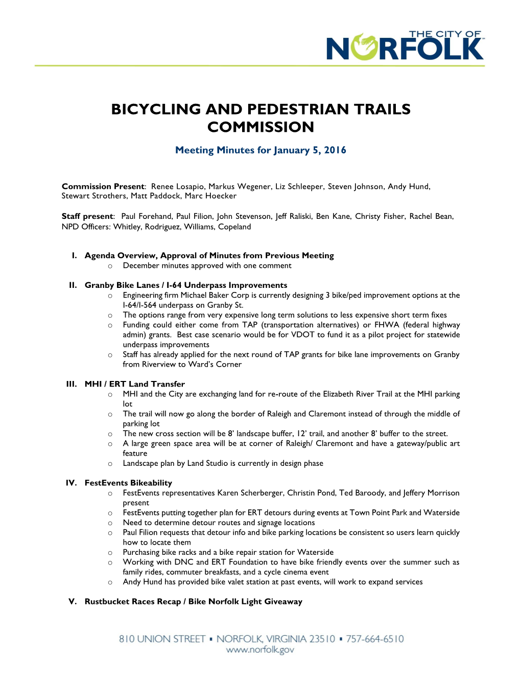 Bicycling and Pedestrian Trails Commission