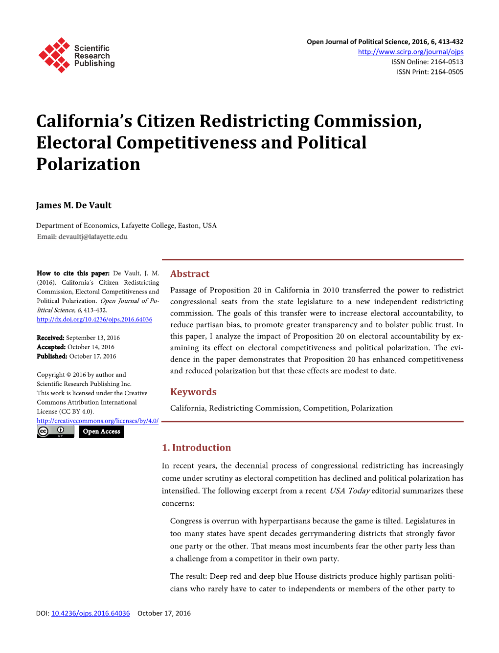 California's Citizen Redistricting Commission, Electoral