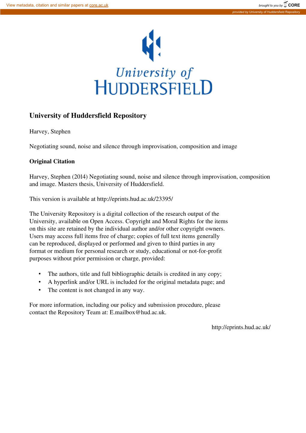 University of Huddersfield Repository