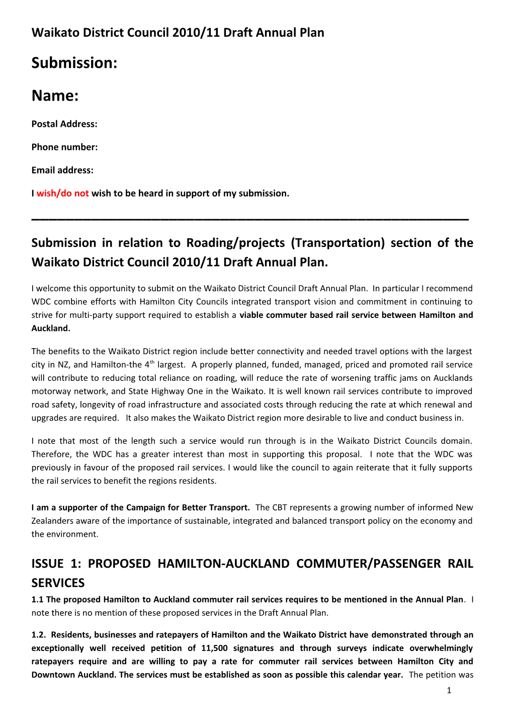 Waikato District Council 2010/11 Draft Annual Plan