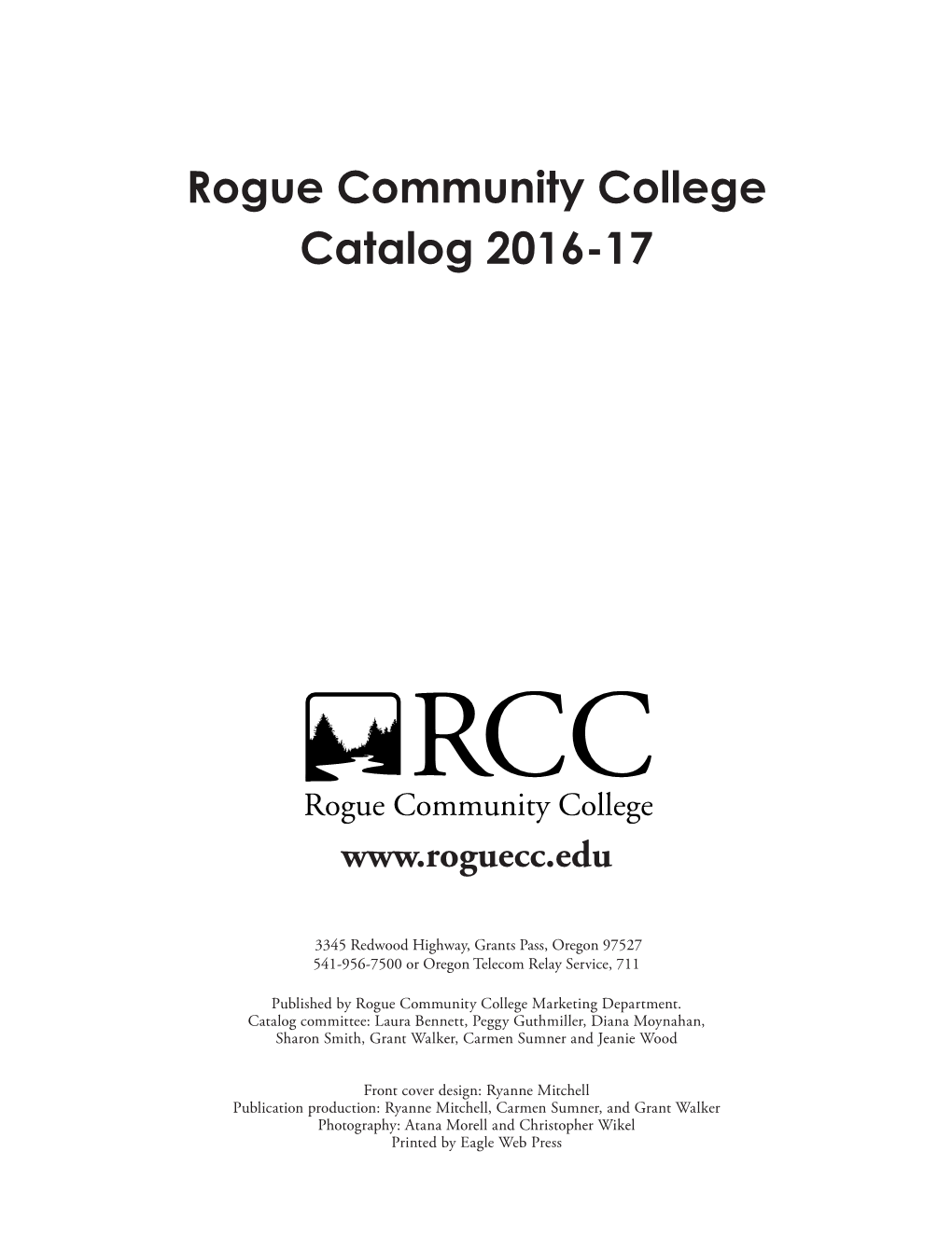 Rogue Community College Catalog 2016-17