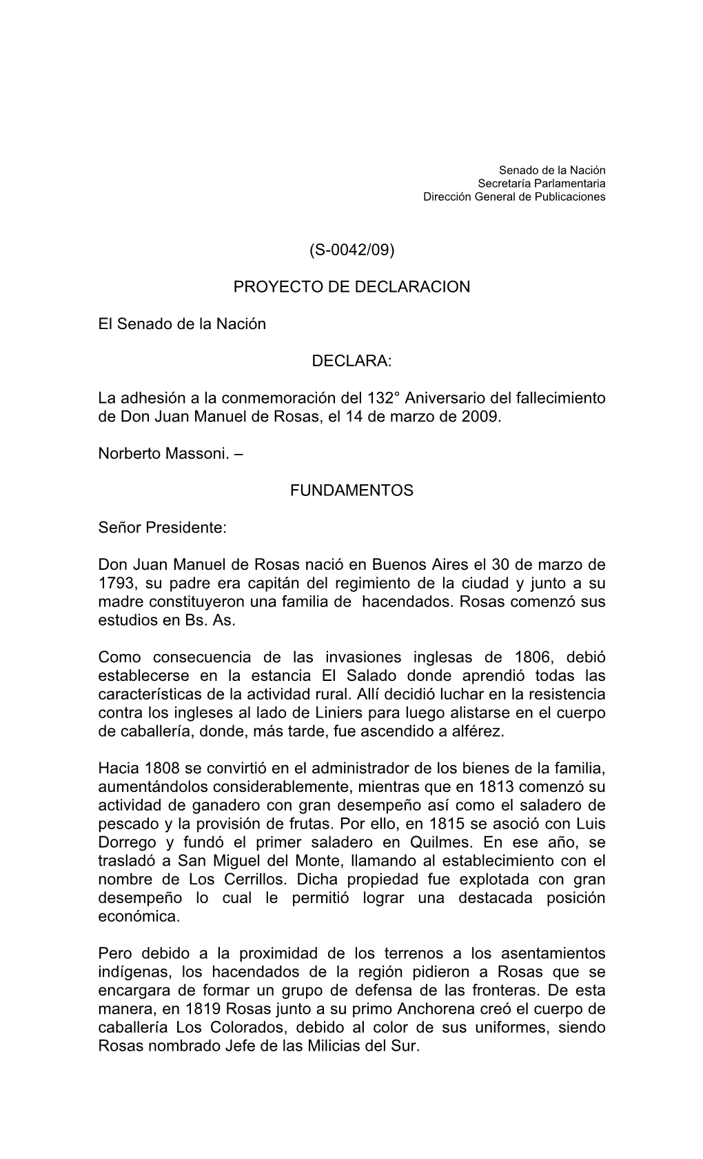 Proyecto De Declaracin