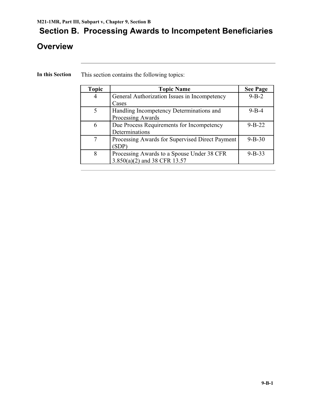 Processing Awards To Incompetent Beneficiaries