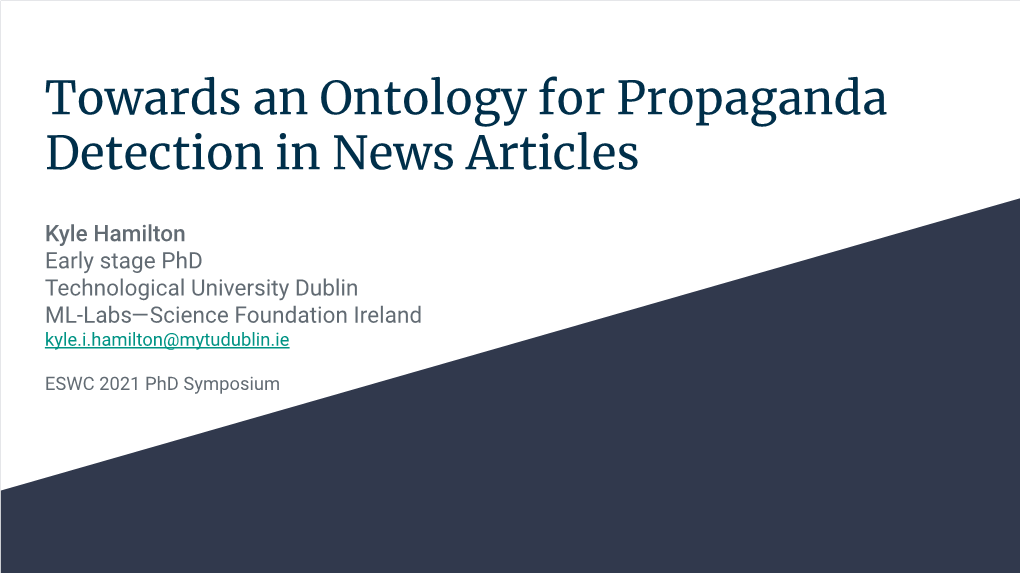 Towards an Ontology for Propaganda Detection in News Articles