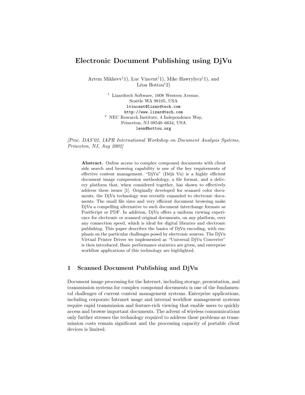 Electronic Document Publishing Using Djvu