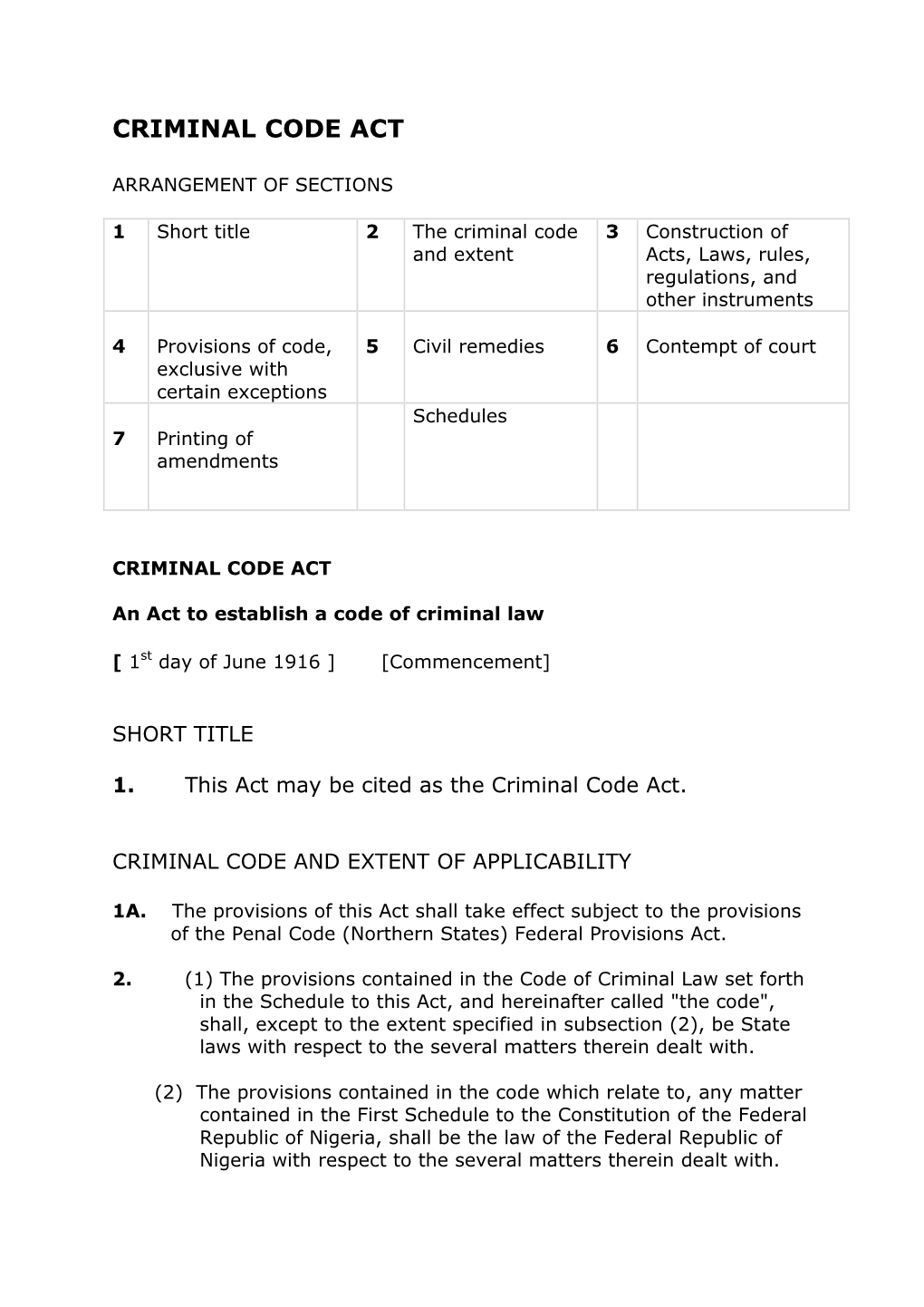 Criminal Code Act