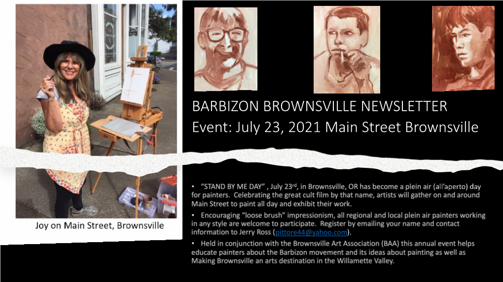 BARBIZON BROWNSVILLE NEWSLETTER Event: July 23, 2021 Main Street Brownsville