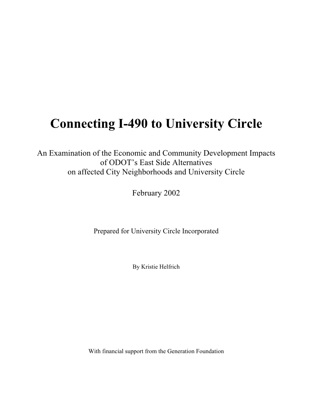 Connecting I-490 to University Circle