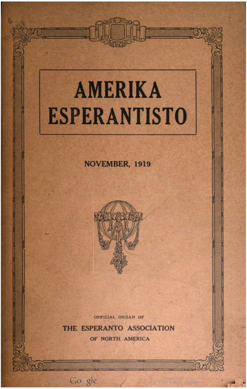 Amerika Esperantisto V25n02 (Nov 1919)