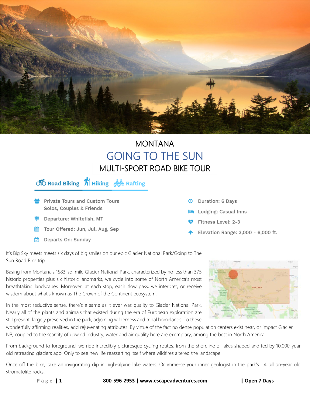 Montana Multi-Sport Road Bike Tour