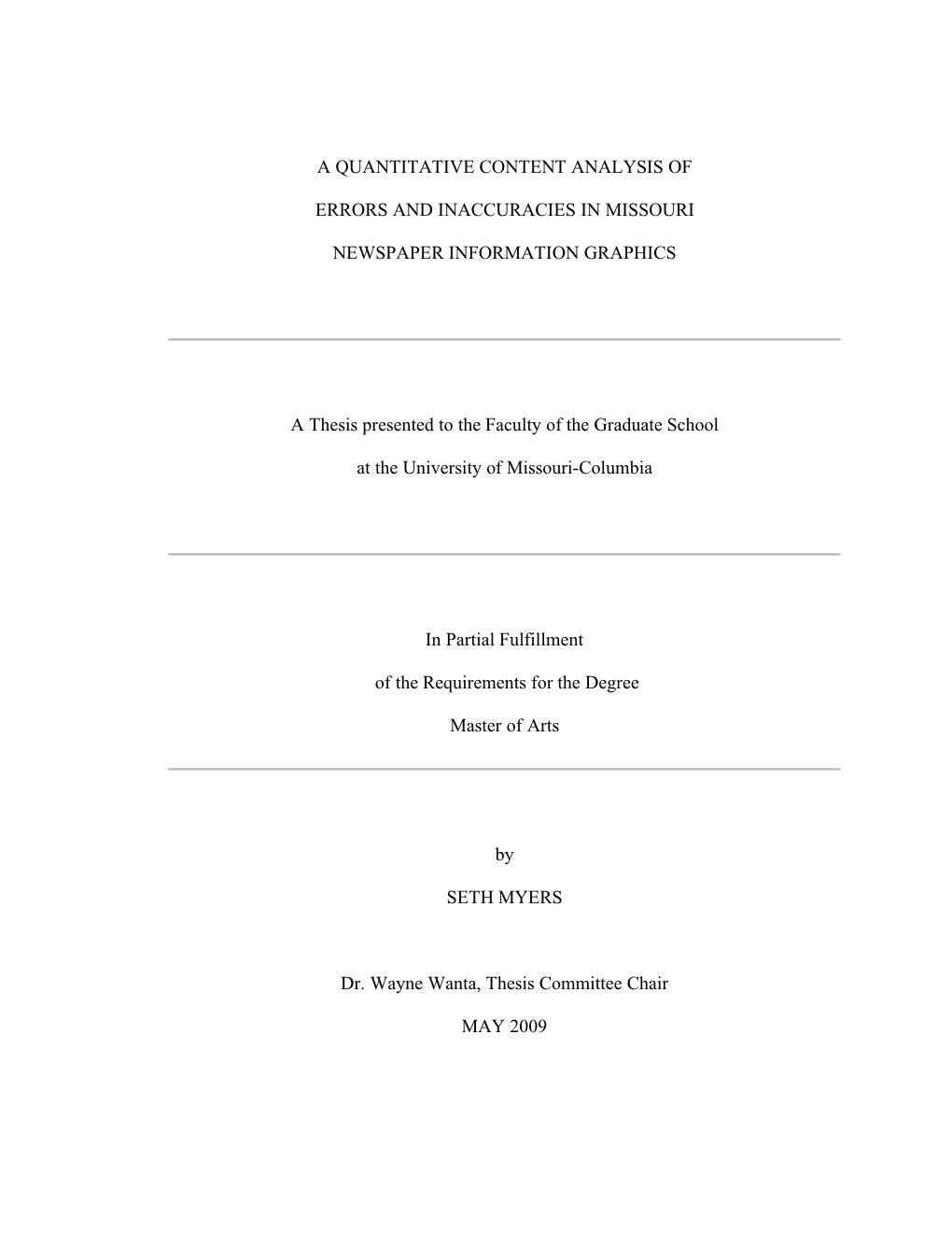 A Quantitative Content Analysis of Errors and Inaccuracies in Missouri Newspaper Information Graphics