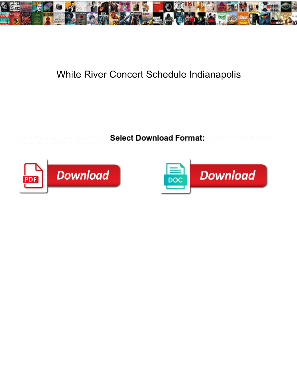 White River Concert Schedule Indianapolis