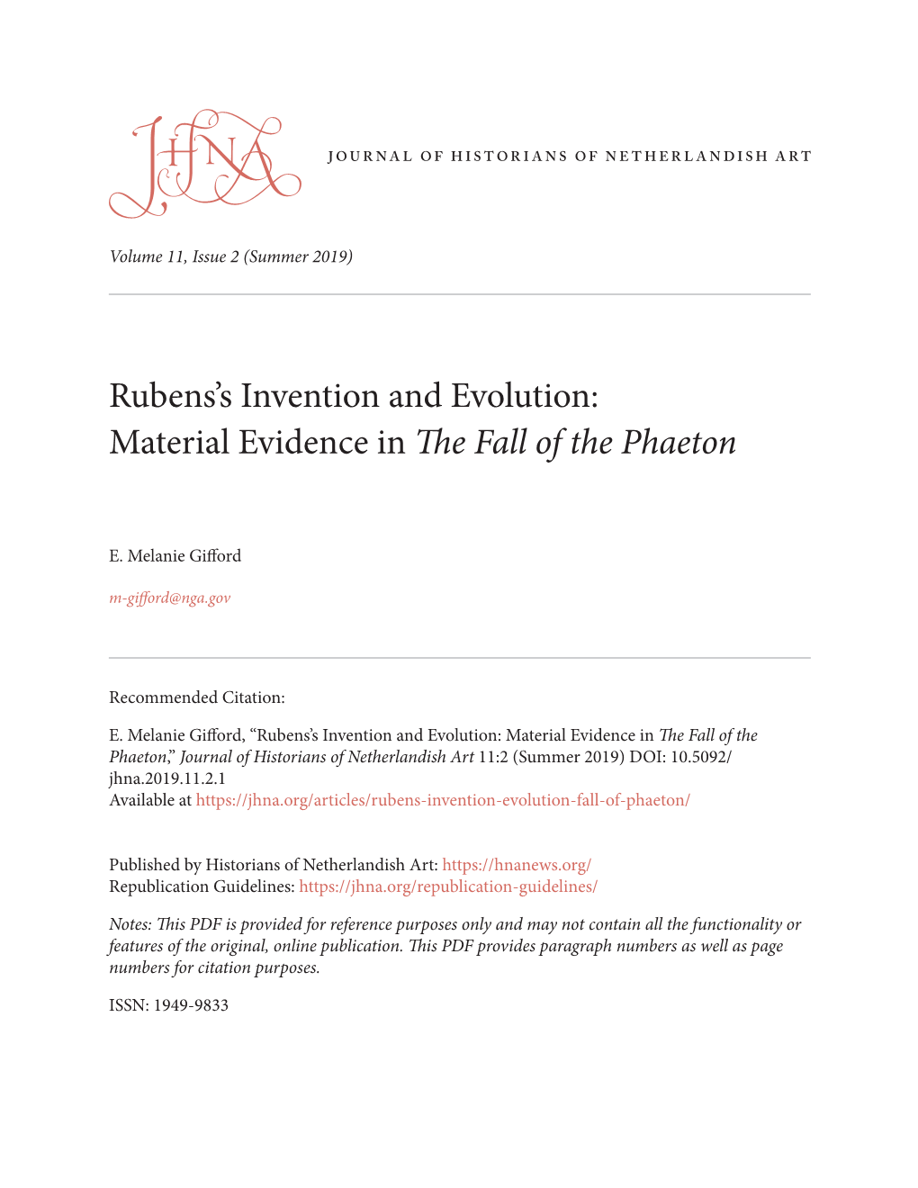 Rubens's Invention and Evolution