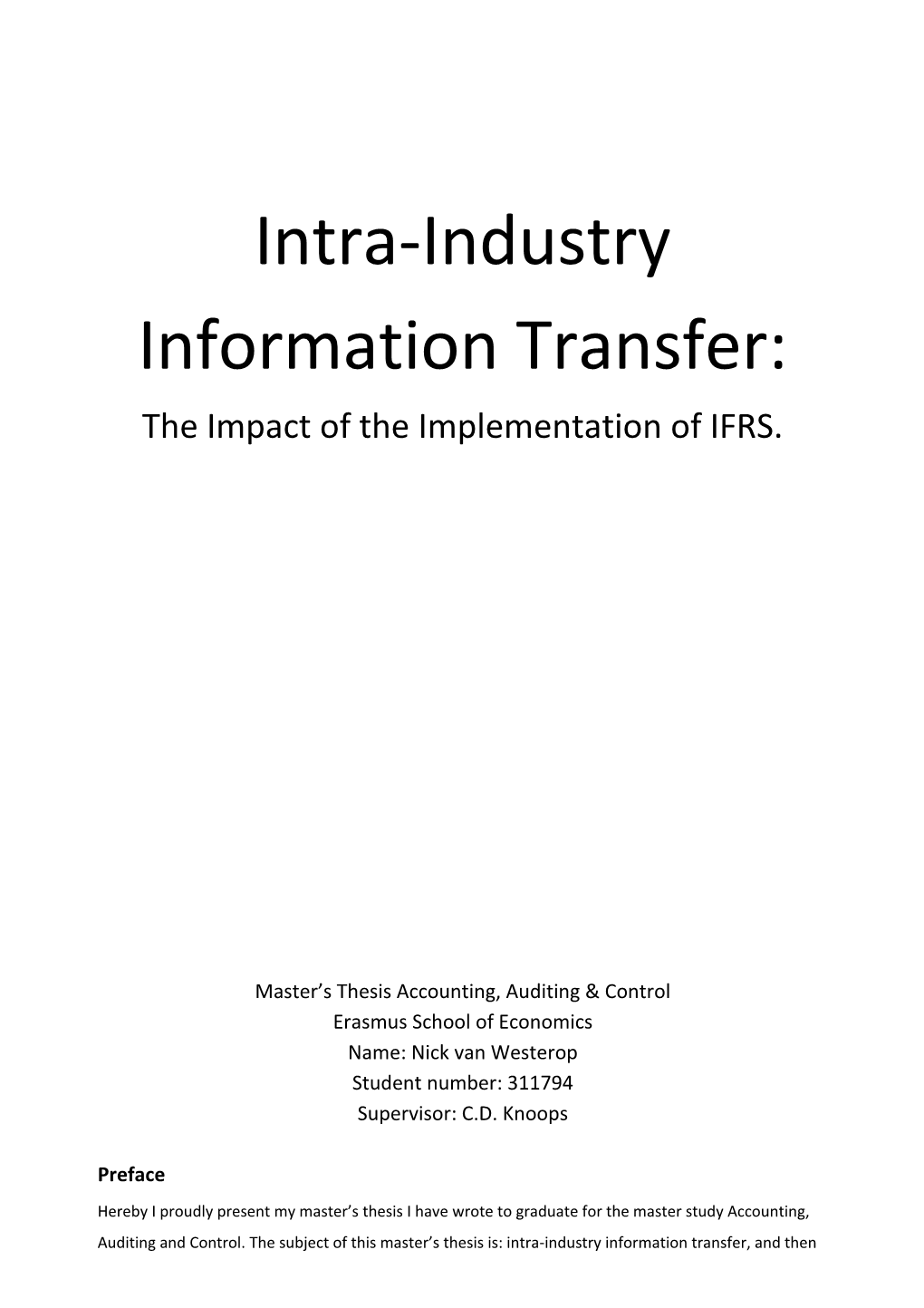 Intra-Industry Information Transfer